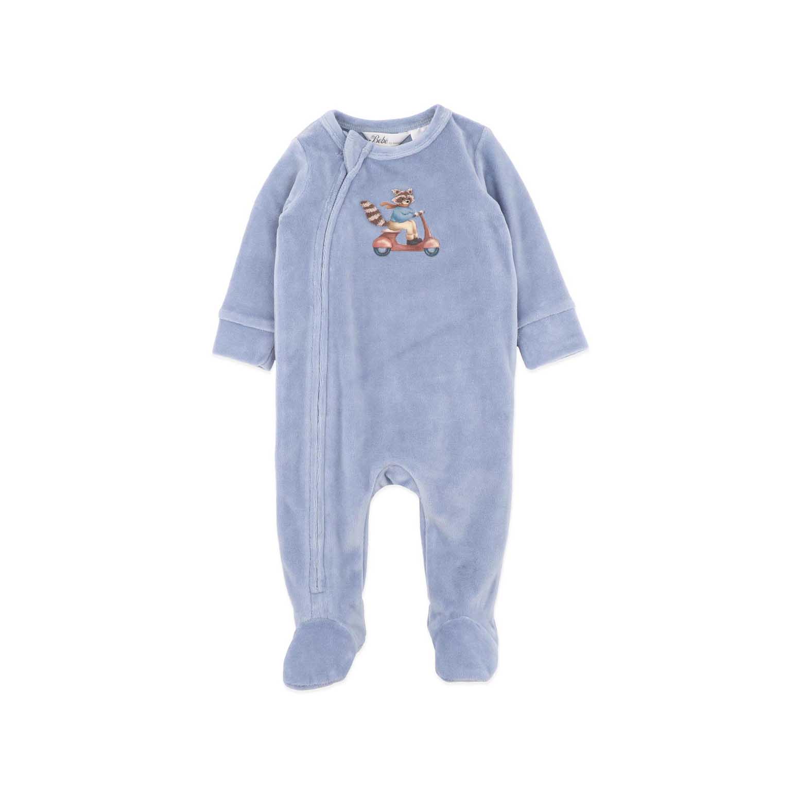 B&eacute;b&eacute; Alvin Velour Zip Onesie